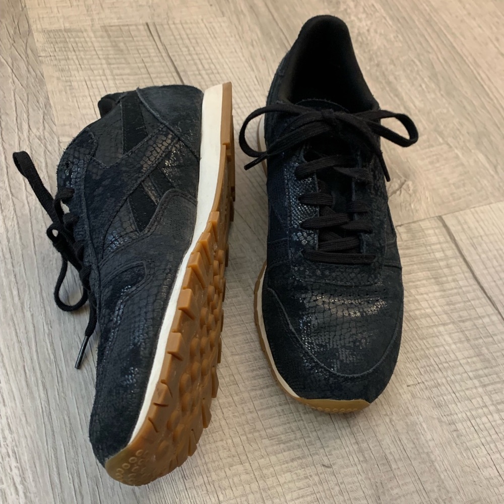 Reebok sparkly black sneakers